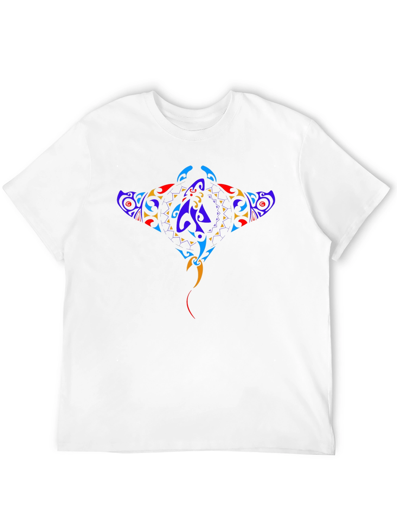 Abstract Stingray Graphic Black T-Shirt
