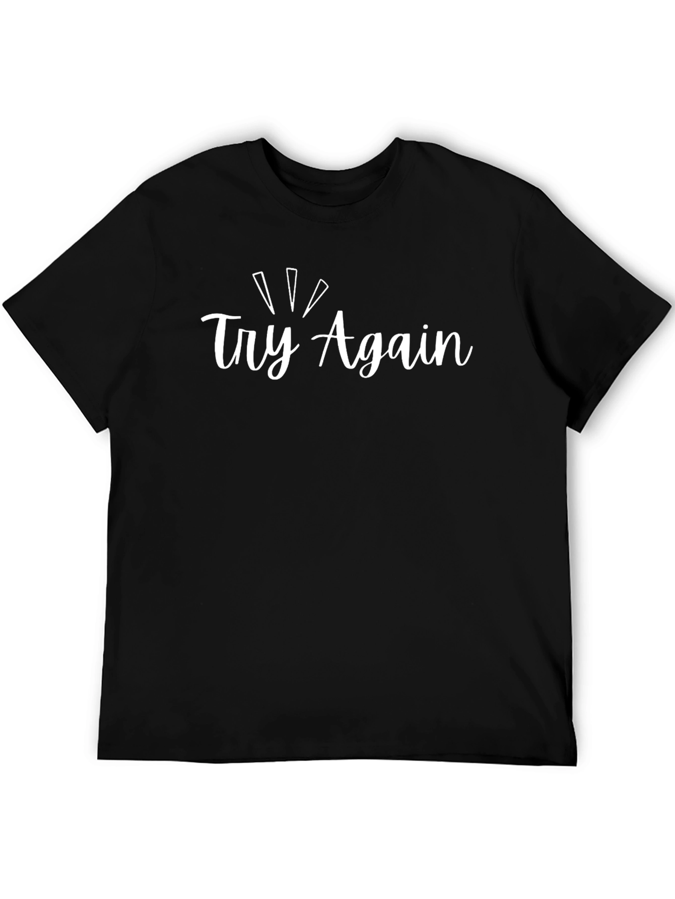 Try Again Black Graphic Tee - Motivational Shirt