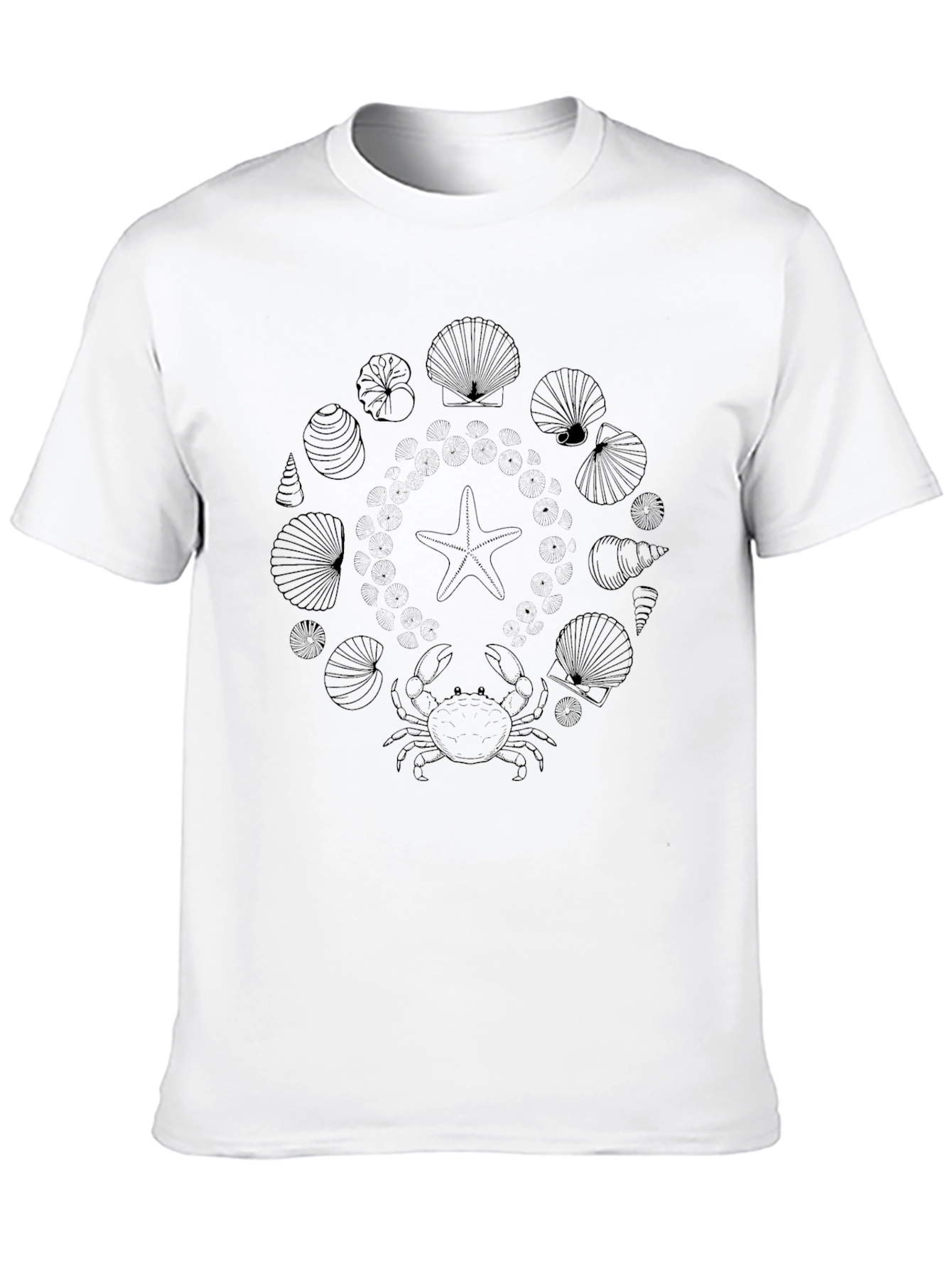Seashell Graphic Black T-Shirt