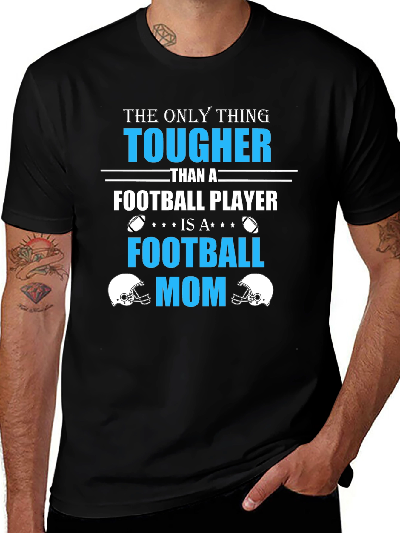 Tougher Than Football Player - Football Mom T-Shirt