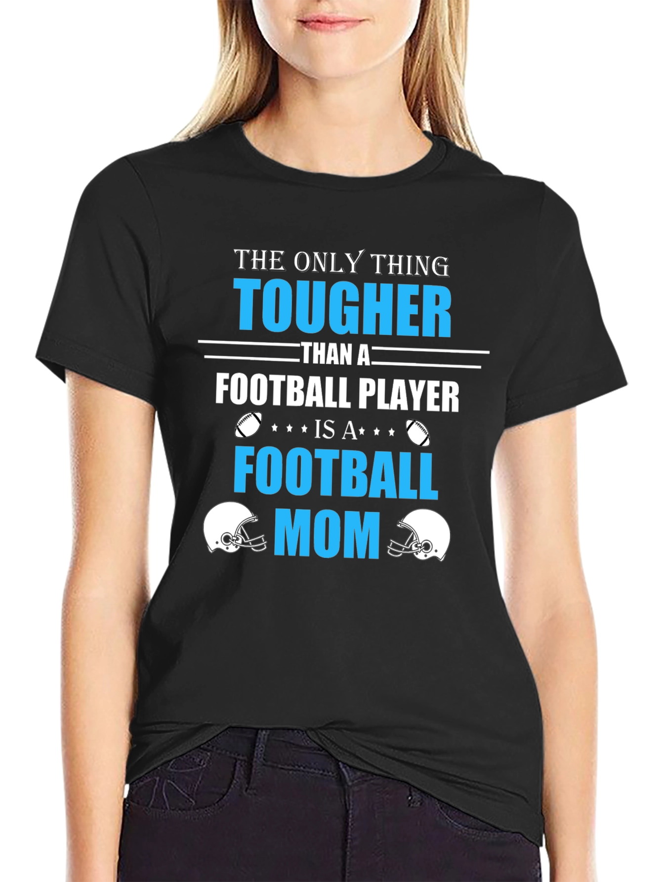 Tougher Than Football Player - Football Mom T-Shirt