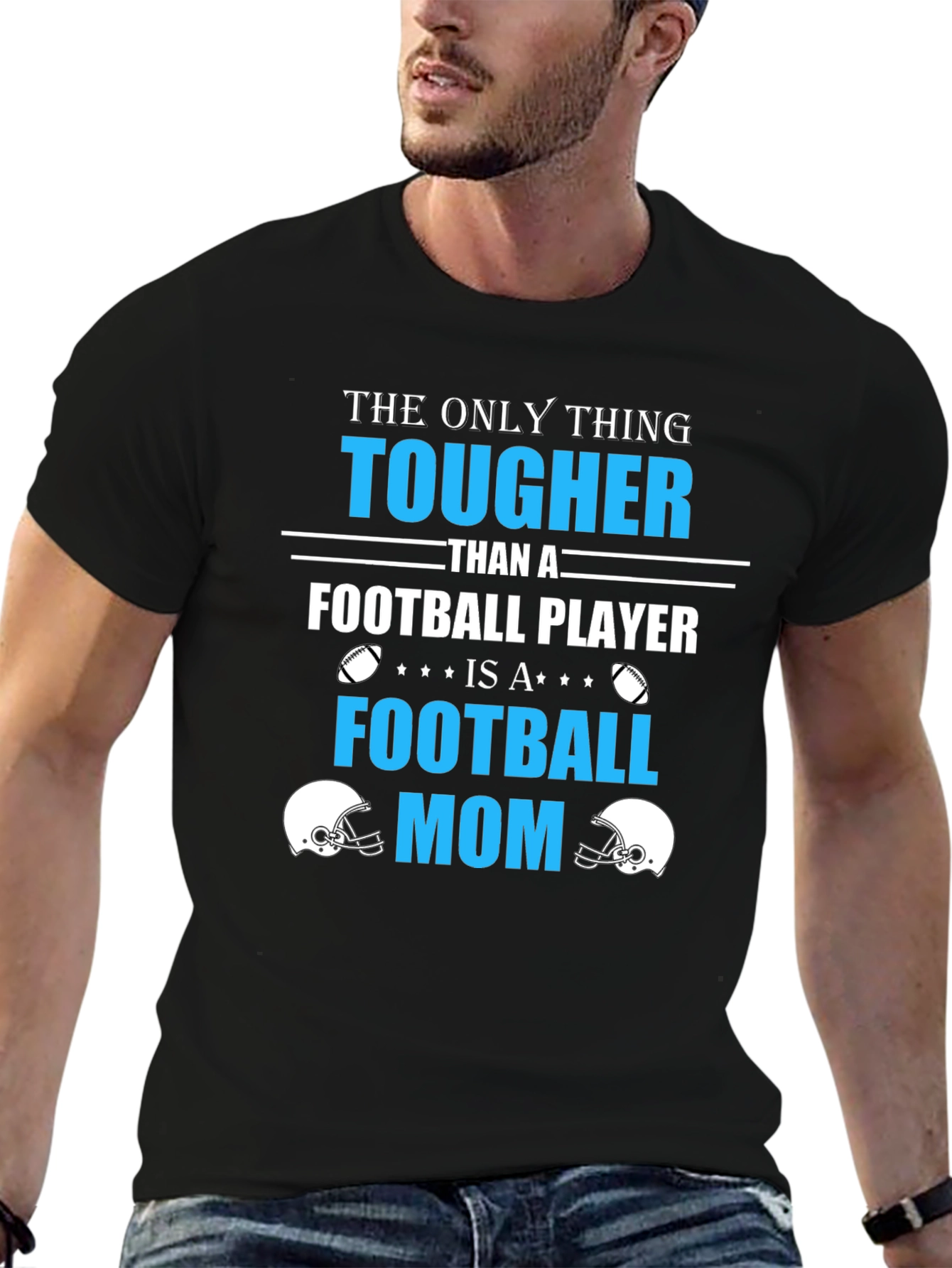 Tougher Than Football Player - Football Mom T-Shirt