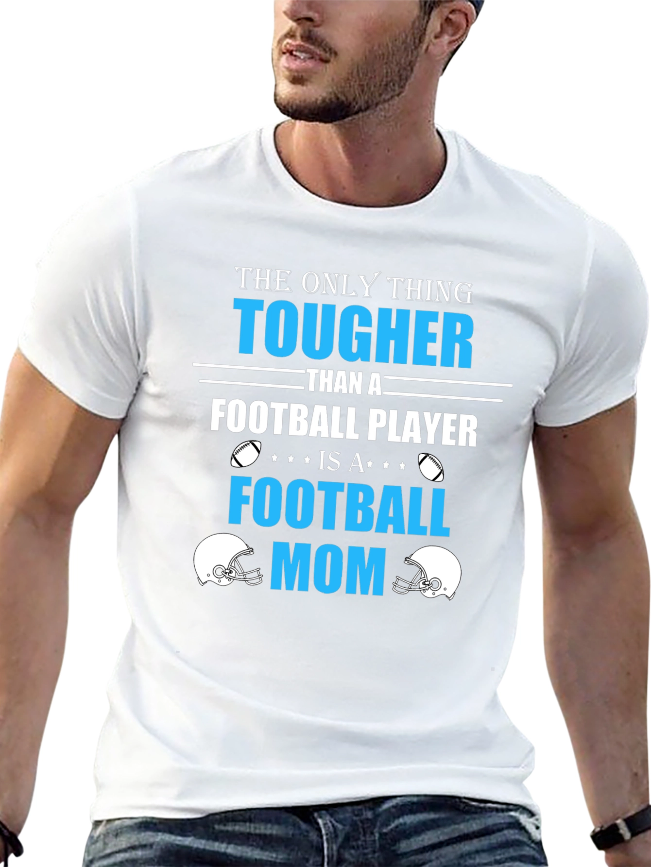 Tougher Than Football Player - Football Mom T-Shirt