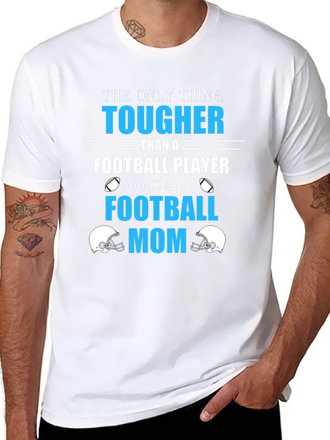 Tougher Than Football Player - Football Mom T-Shirt