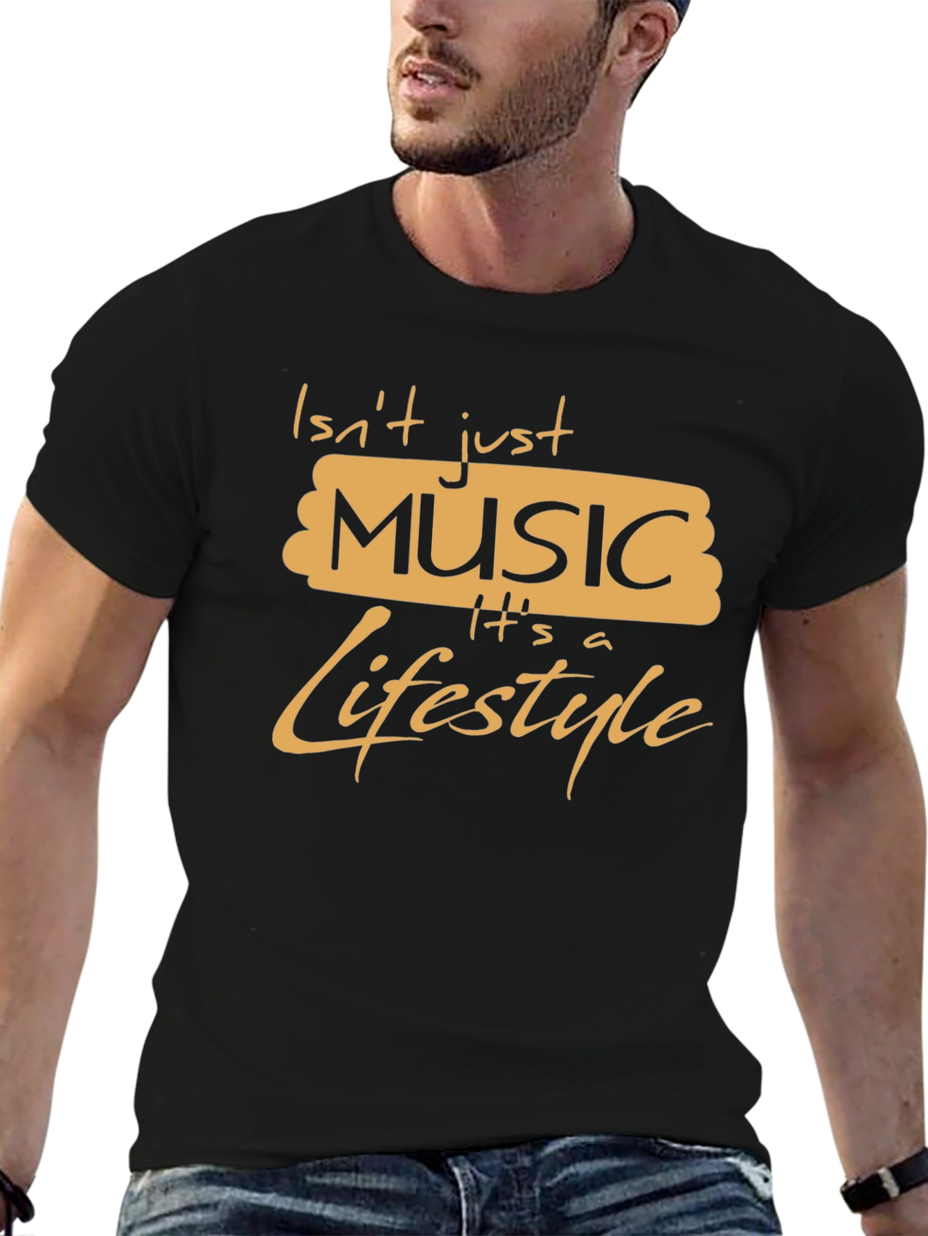 Music is a Lifestyle Graphic Tee - Black