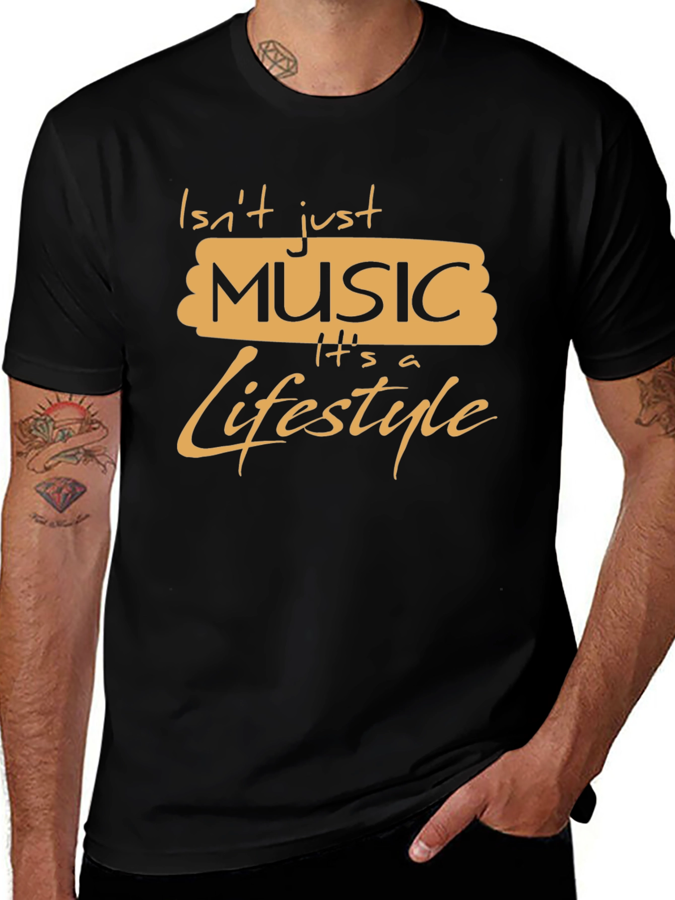 Music is a Lifestyle Graphic Tee - Black