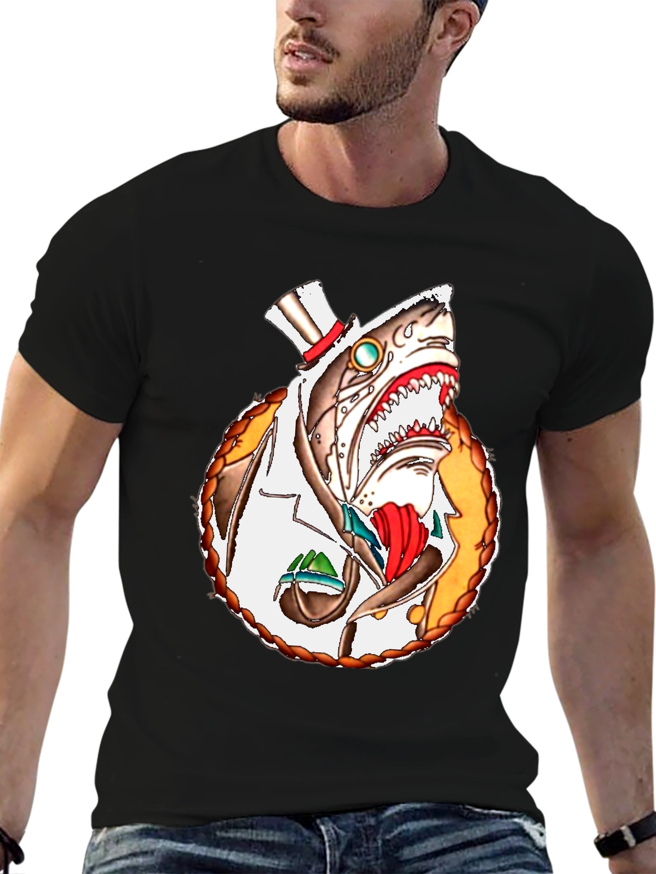 Steampunk Shark T-Shirt - Unique Graphic Tee