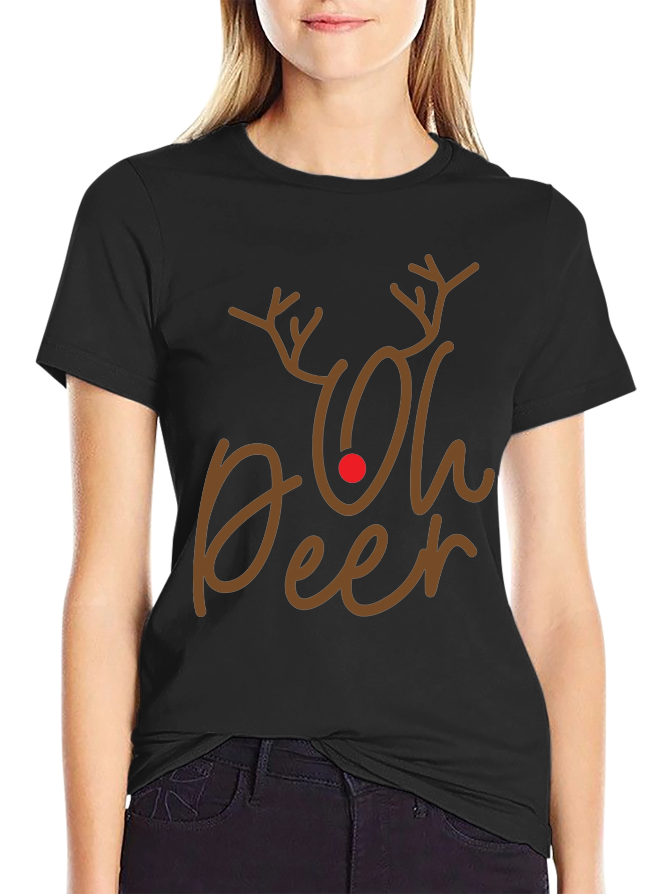 Oh Deer Christmas Graphic Tee - Holiday Season Shirt