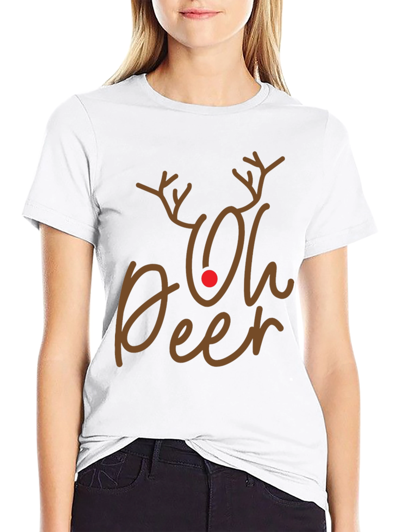 Oh Deer Christmas Graphic Tee - Holiday Season Shirt