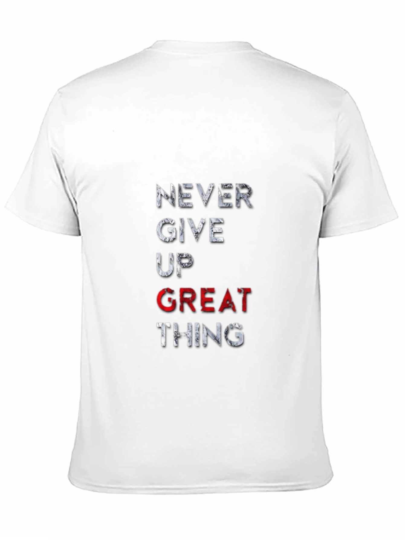 Motivational Never Give Up T-Shirt - Black
