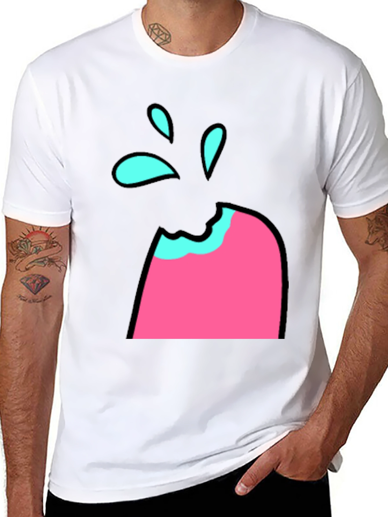 Funky Ice Cream Bite Graphic Tee - Black