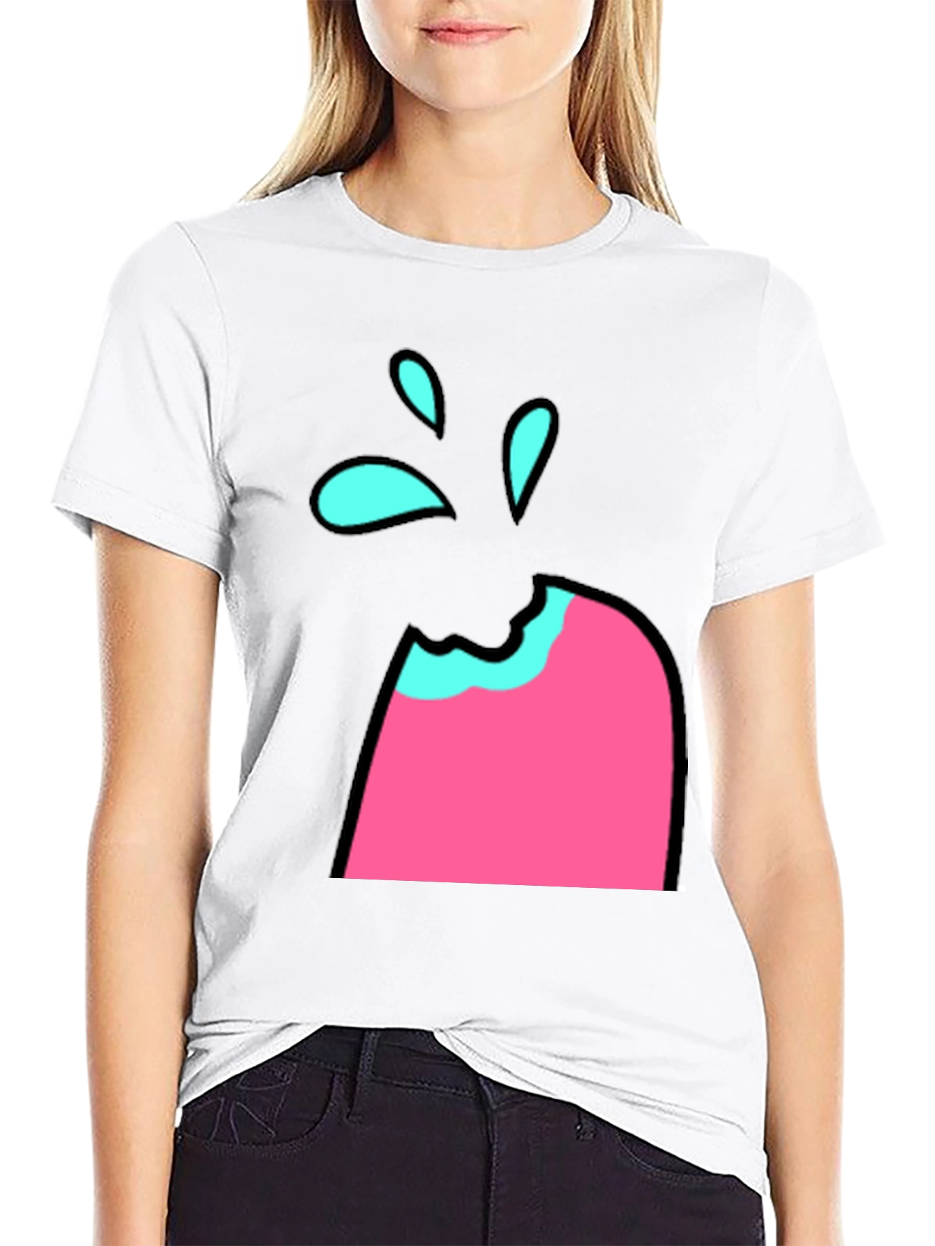 Funky Ice Cream Bite Graphic Tee - Black