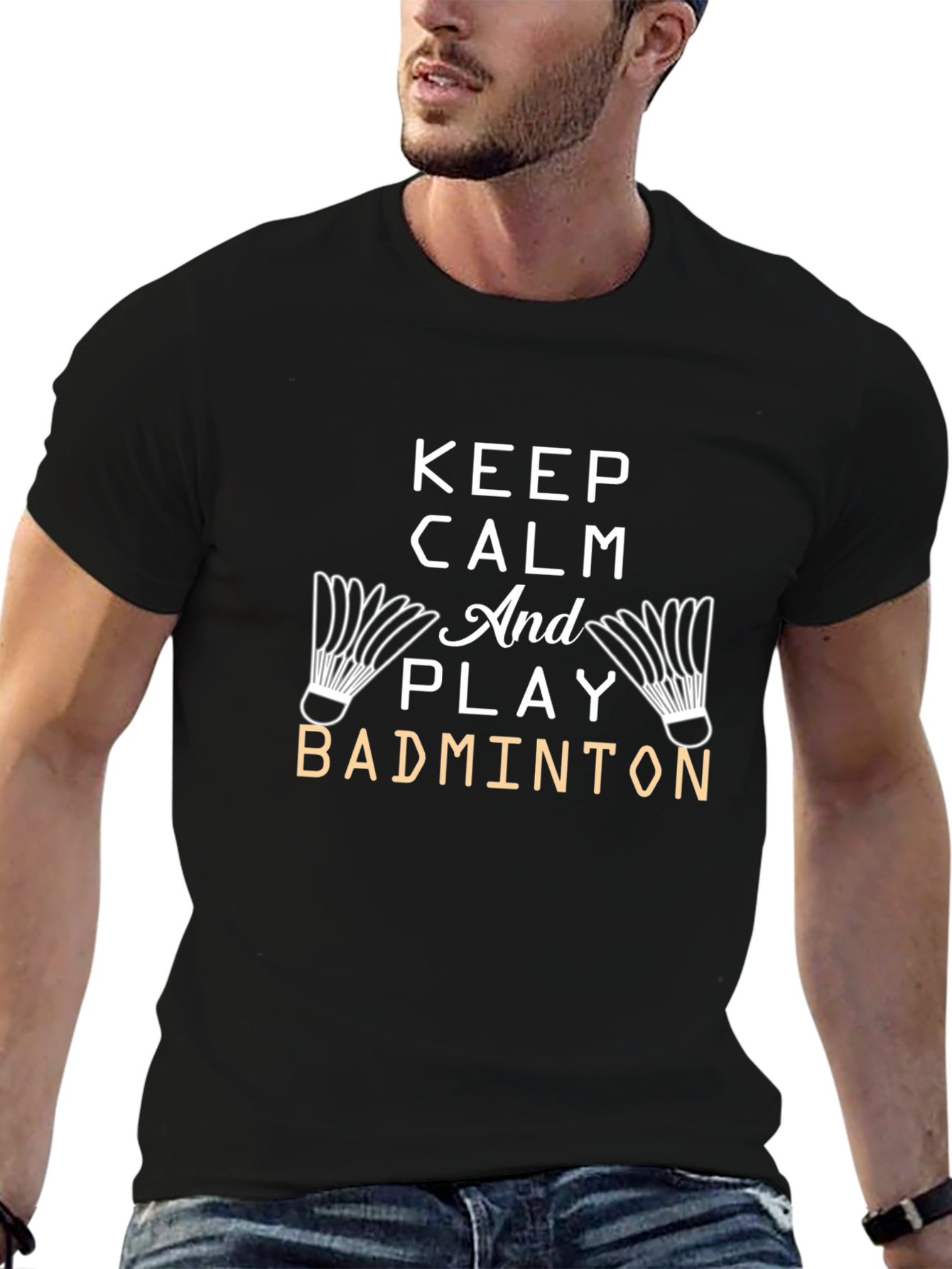 Keep Calm and Play Badminton Graphic Tee