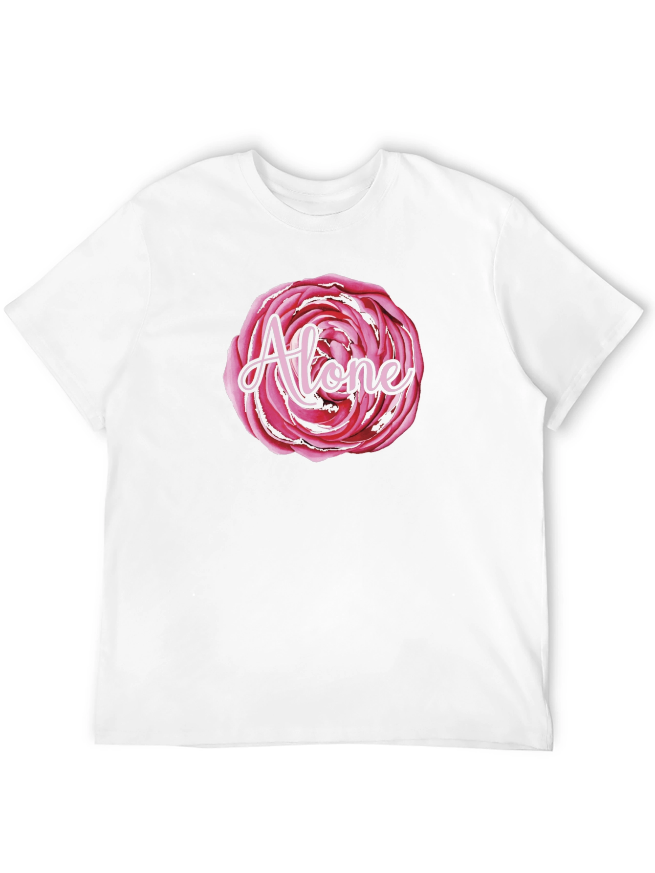 Alone Rose Graphic Black T-Shirt
