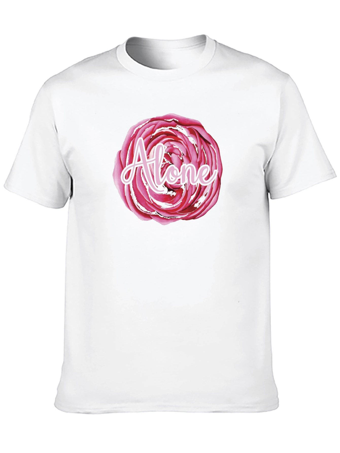 Alone Rose Graphic Black T-Shirt
