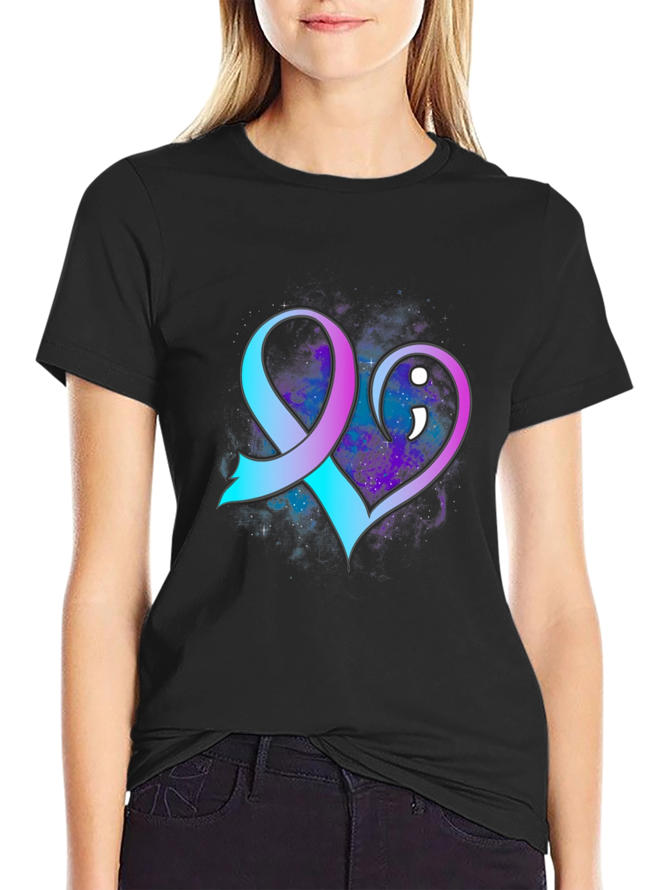 Suicide Awareness Ribbon Heart T-Shirt