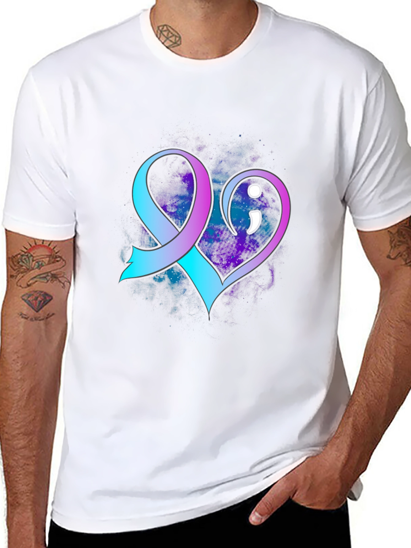 Suicide Awareness Ribbon Heart T-Shirt