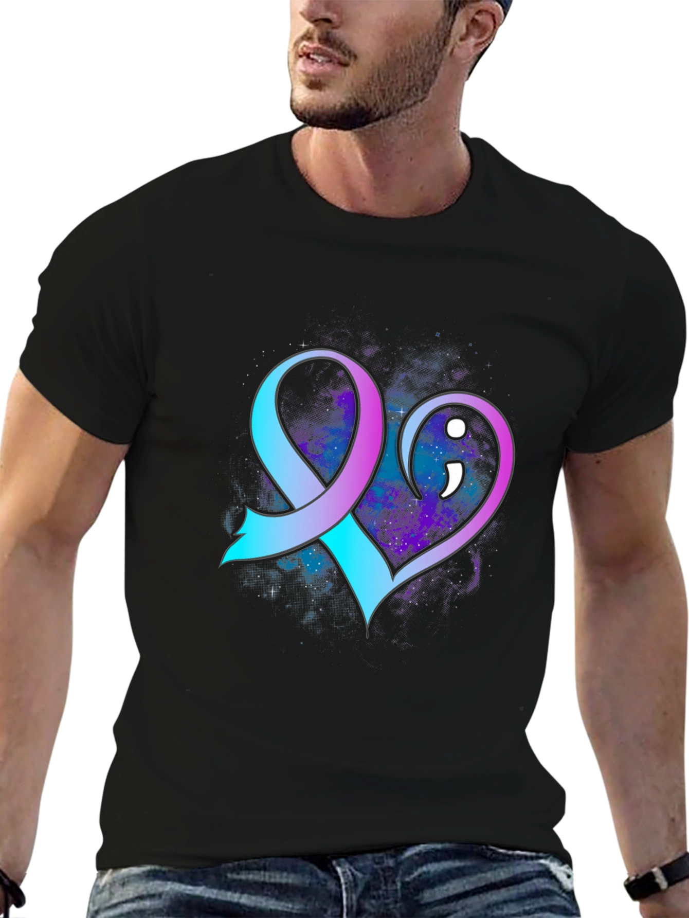 Suicide Awareness Ribbon Heart T-Shirt