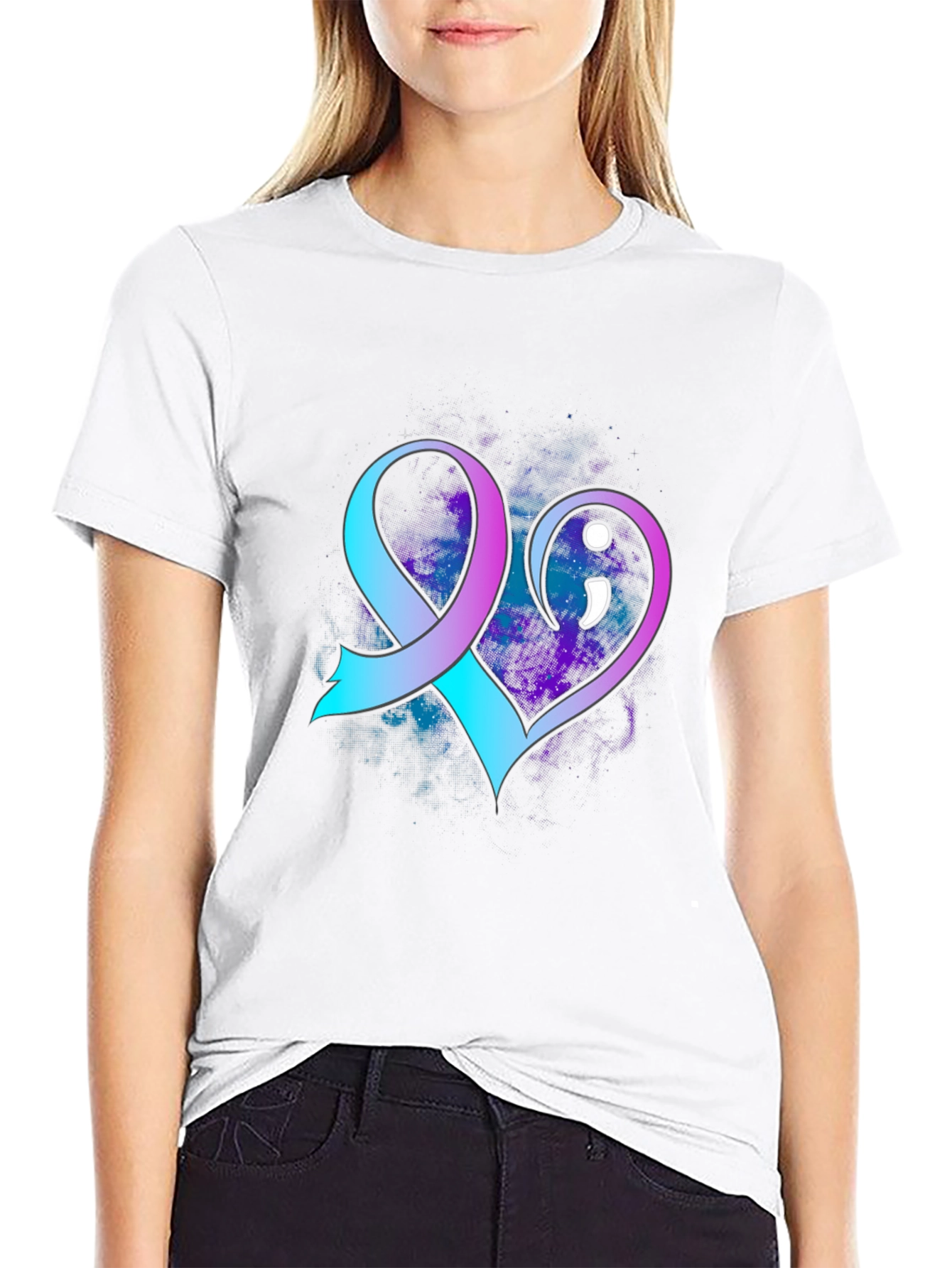 Suicide Awareness Ribbon Heart T-Shirt