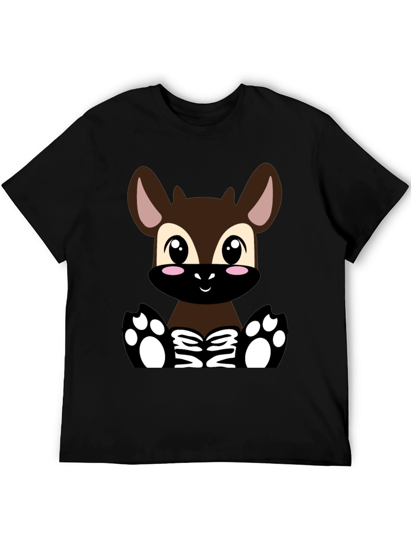Cute Cartoon Deer T-Shirt - Unisex Black Tee