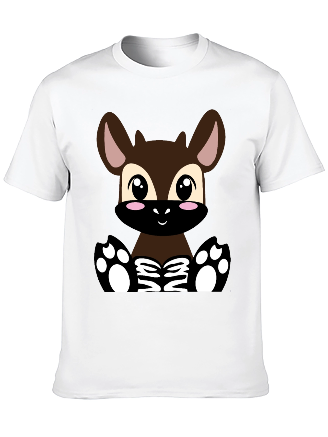 Cute Cartoon Deer T-Shirt - Unisex Black Tee