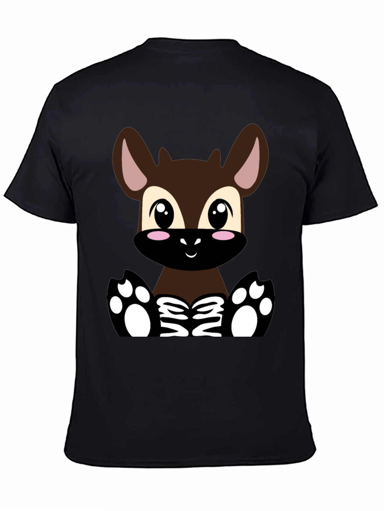 Cute Cartoon Deer T-Shirt - Unisex Black Tee
