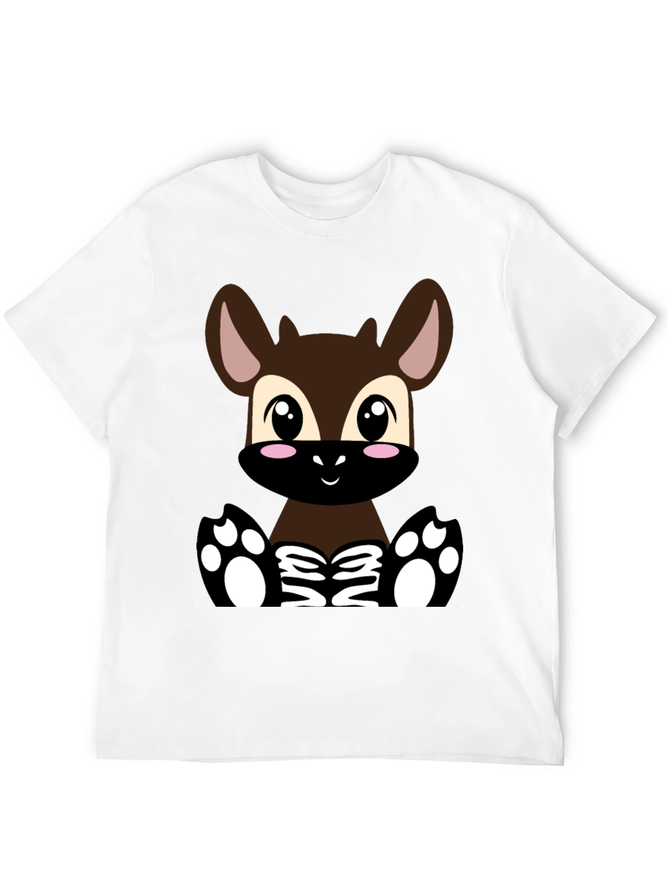 Cute Cartoon Deer T-Shirt - Unisex Black Tee