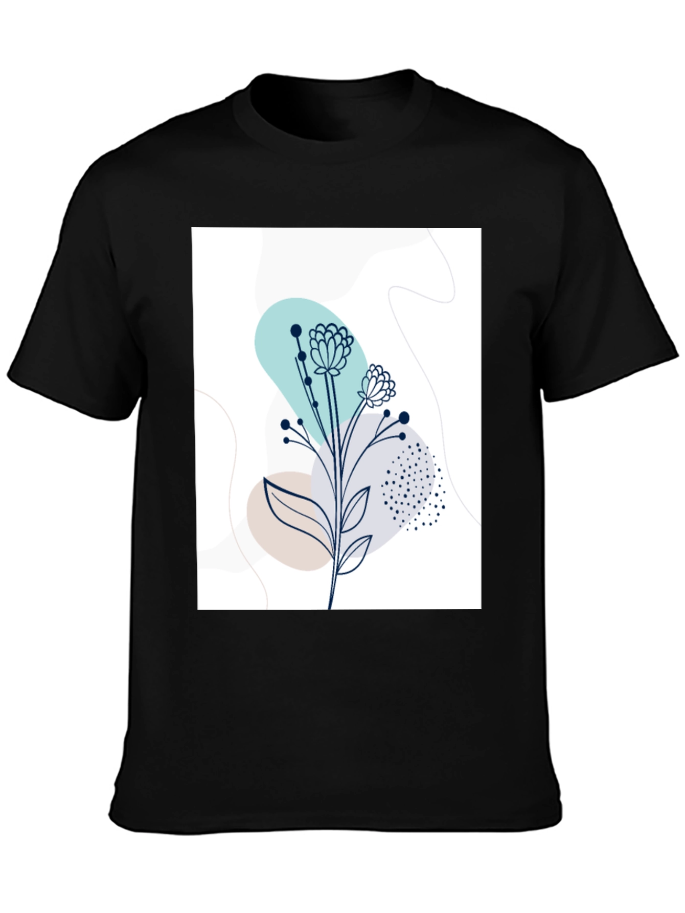 Modern Floral Graphic Tee - Stylish Botanical Design