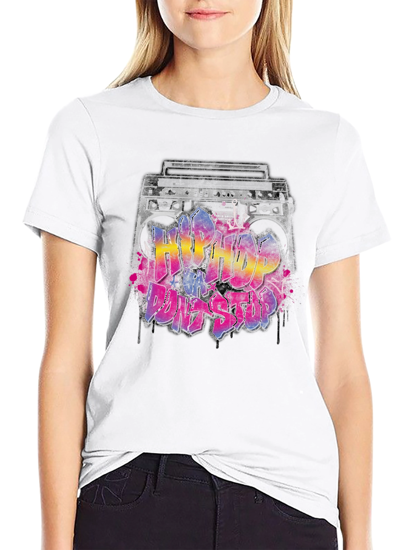 Hip Hop Boombox Graphic T-Shirt