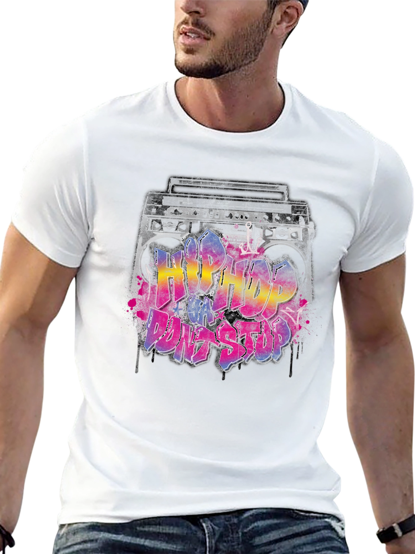 Hip Hop Boombox Graphic T-Shirt