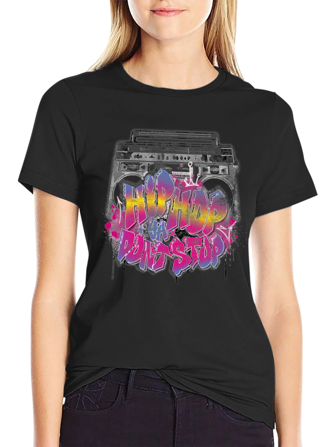 Hip Hop Boombox Graphic T-Shirt