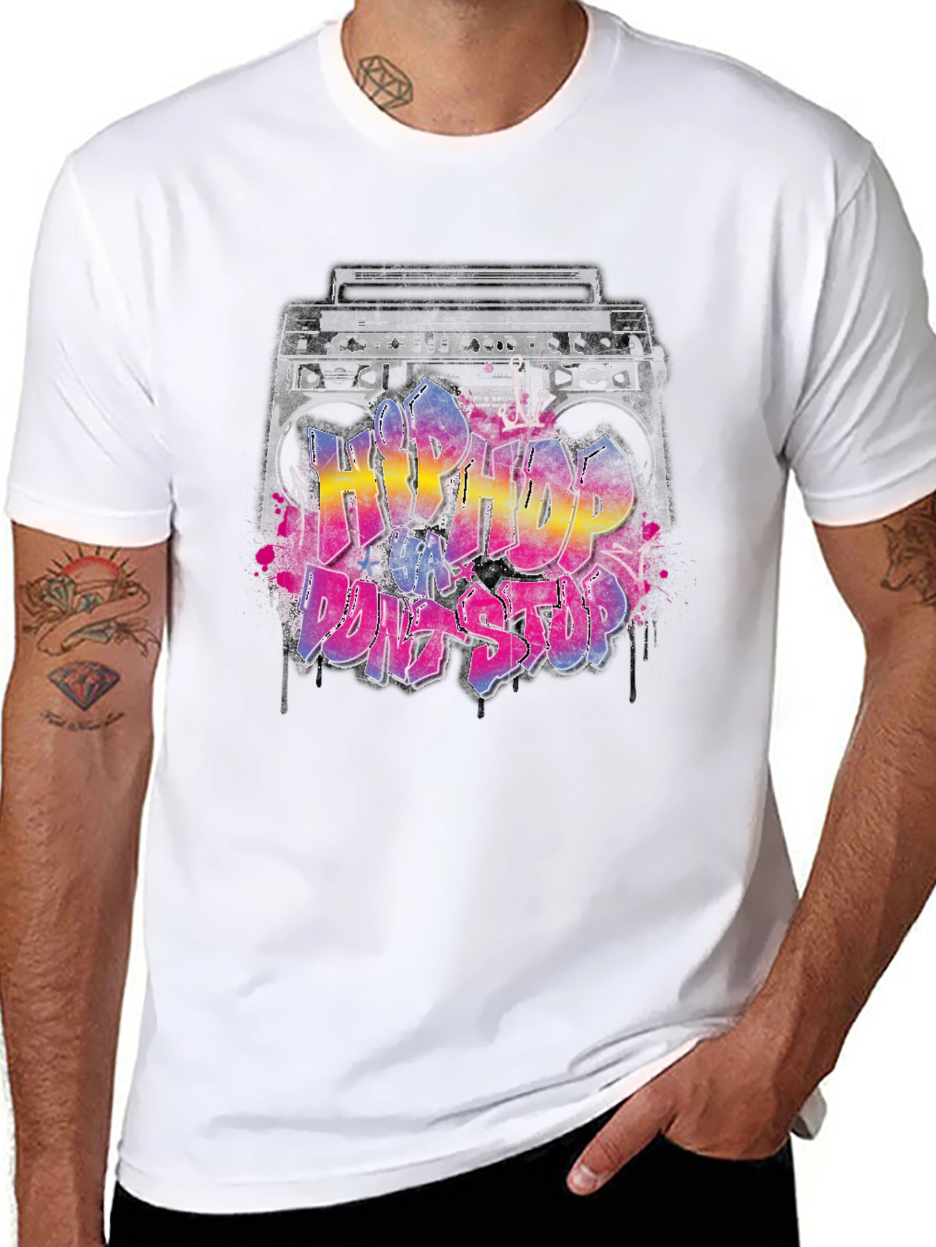 Hip Hop Boombox Graphic T-Shirt