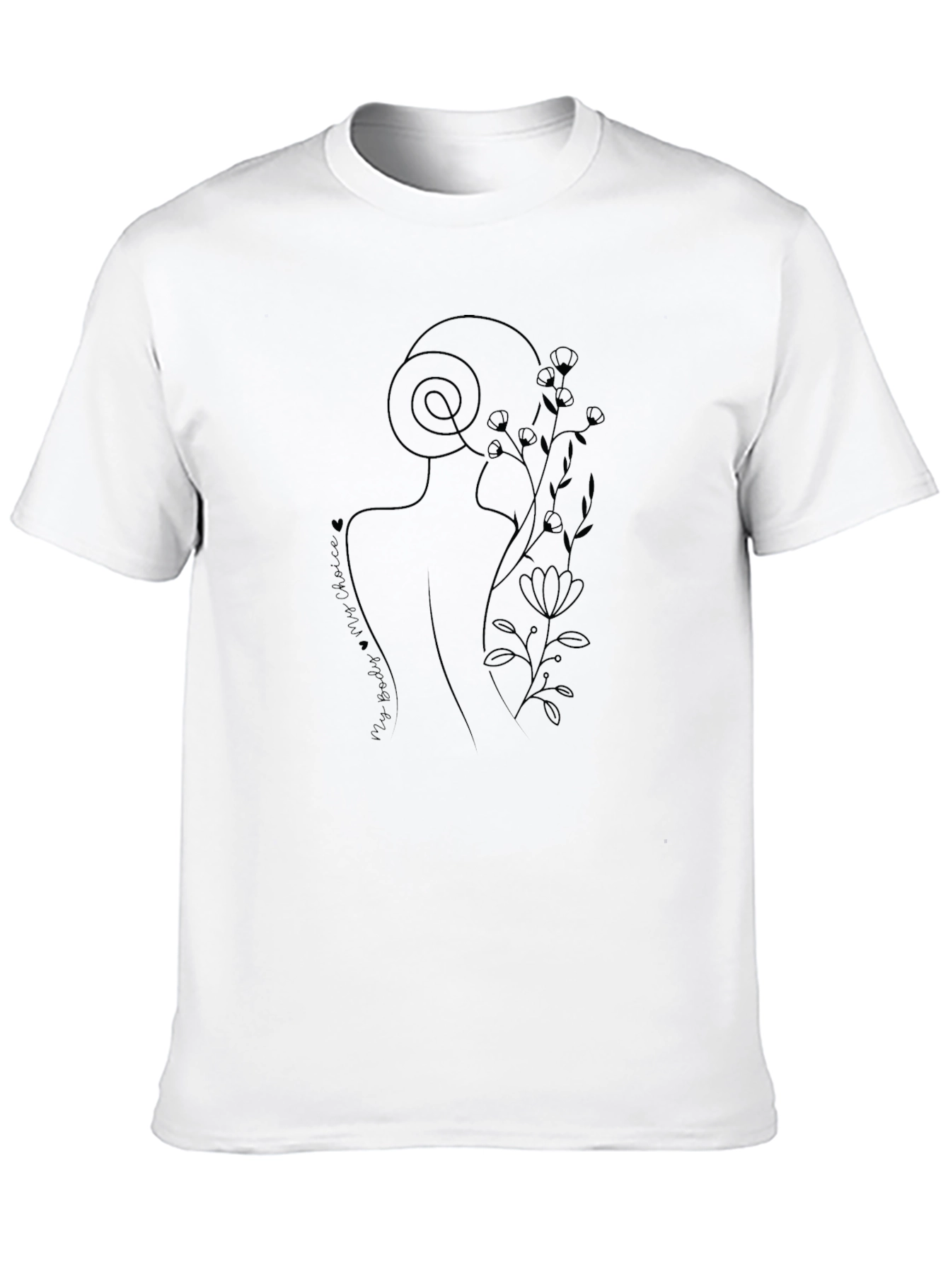 Minimalist Line Art Black T-Shirt