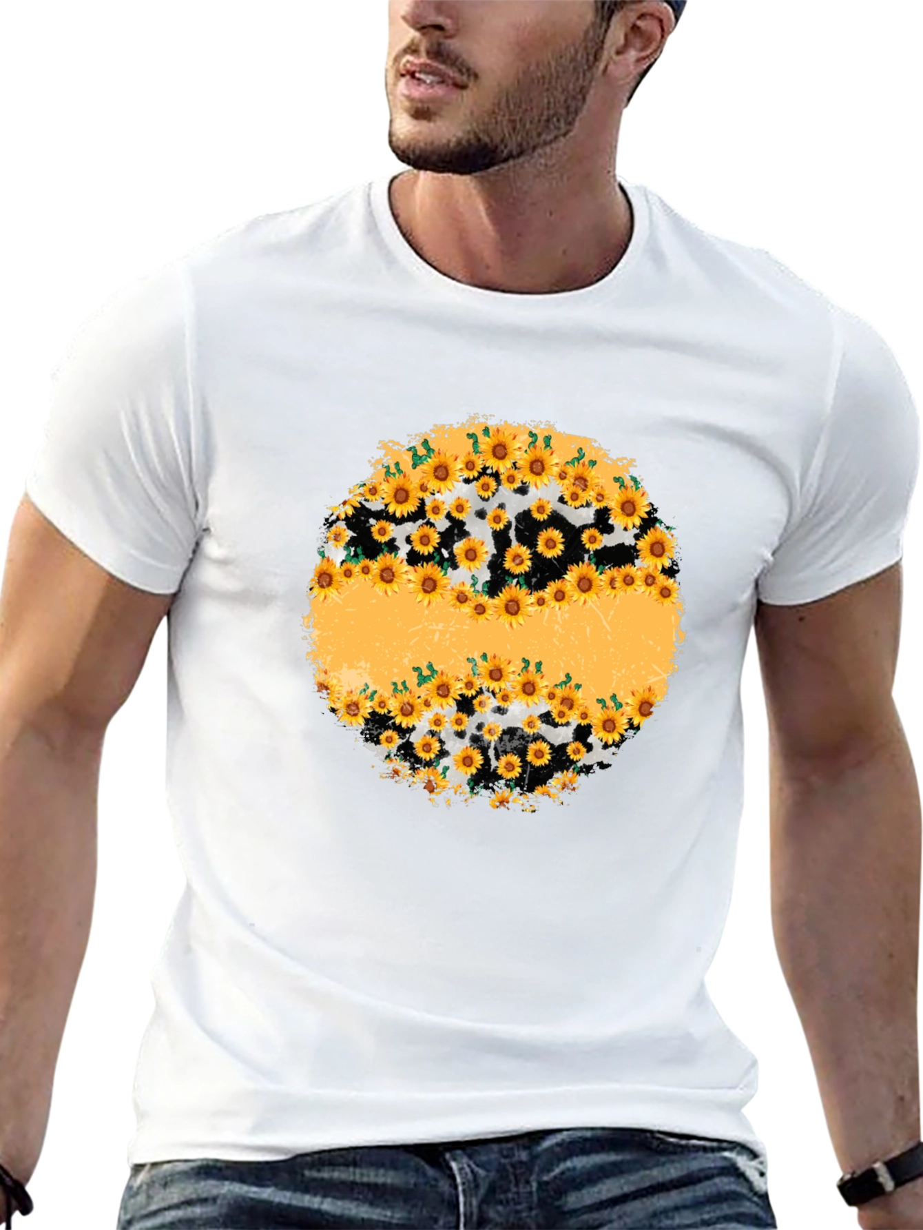 Sunflower Cow Print Graphic Tee