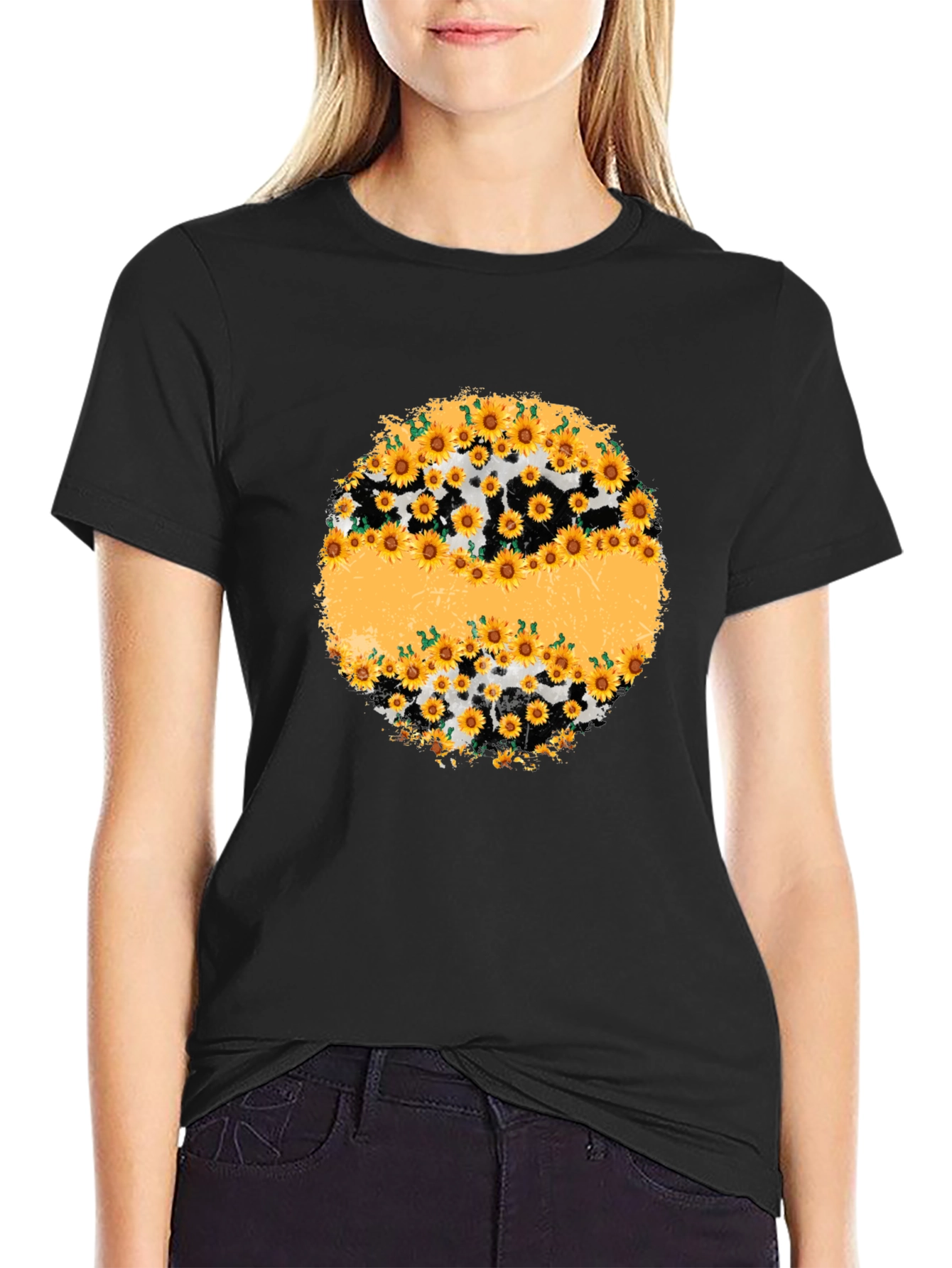 Sunflower Cow Print Graphic Tee
