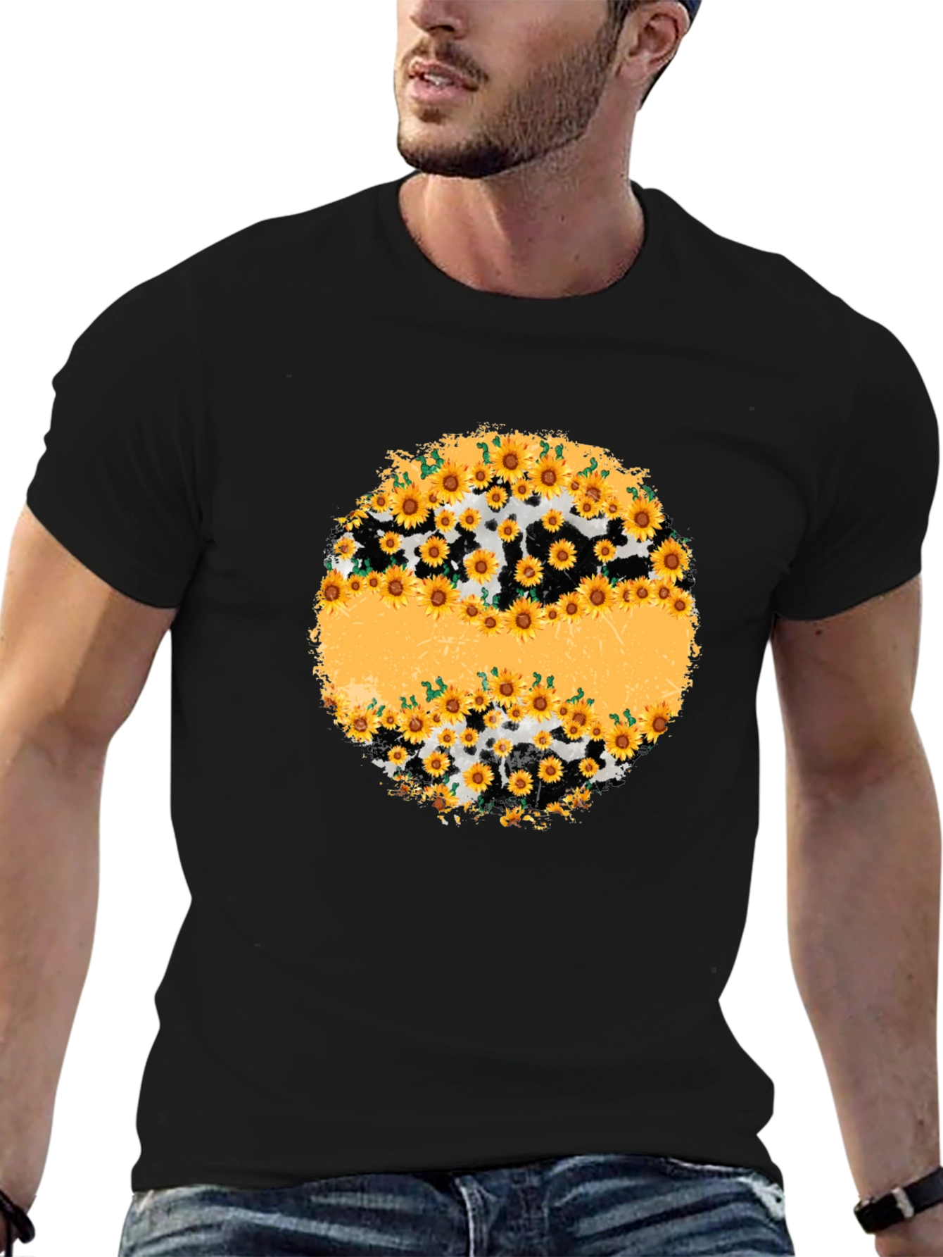 Sunflower Cow Print Graphic Tee