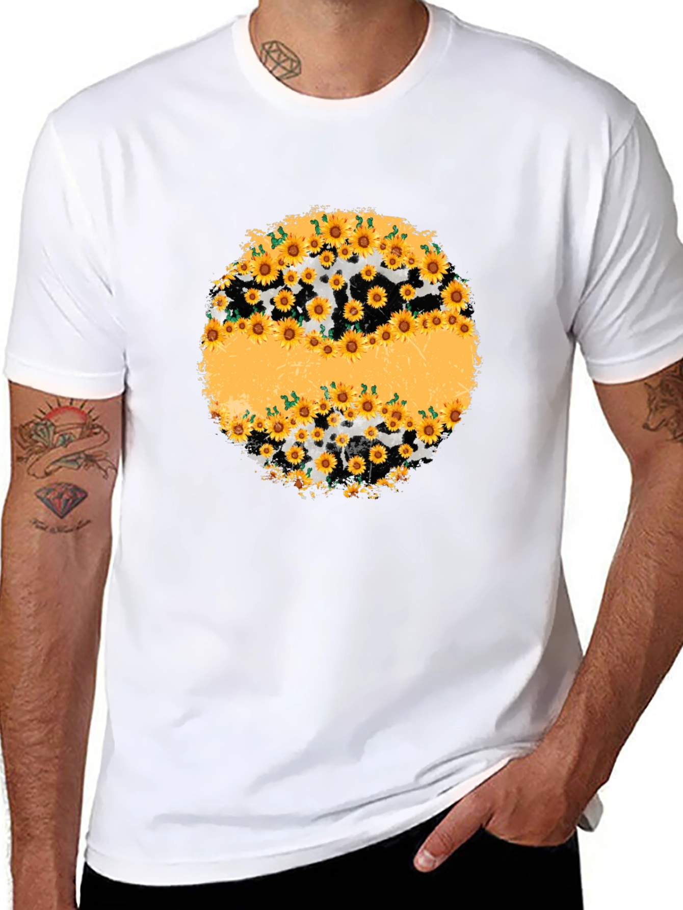 Sunflower Cow Print Graphic Tee