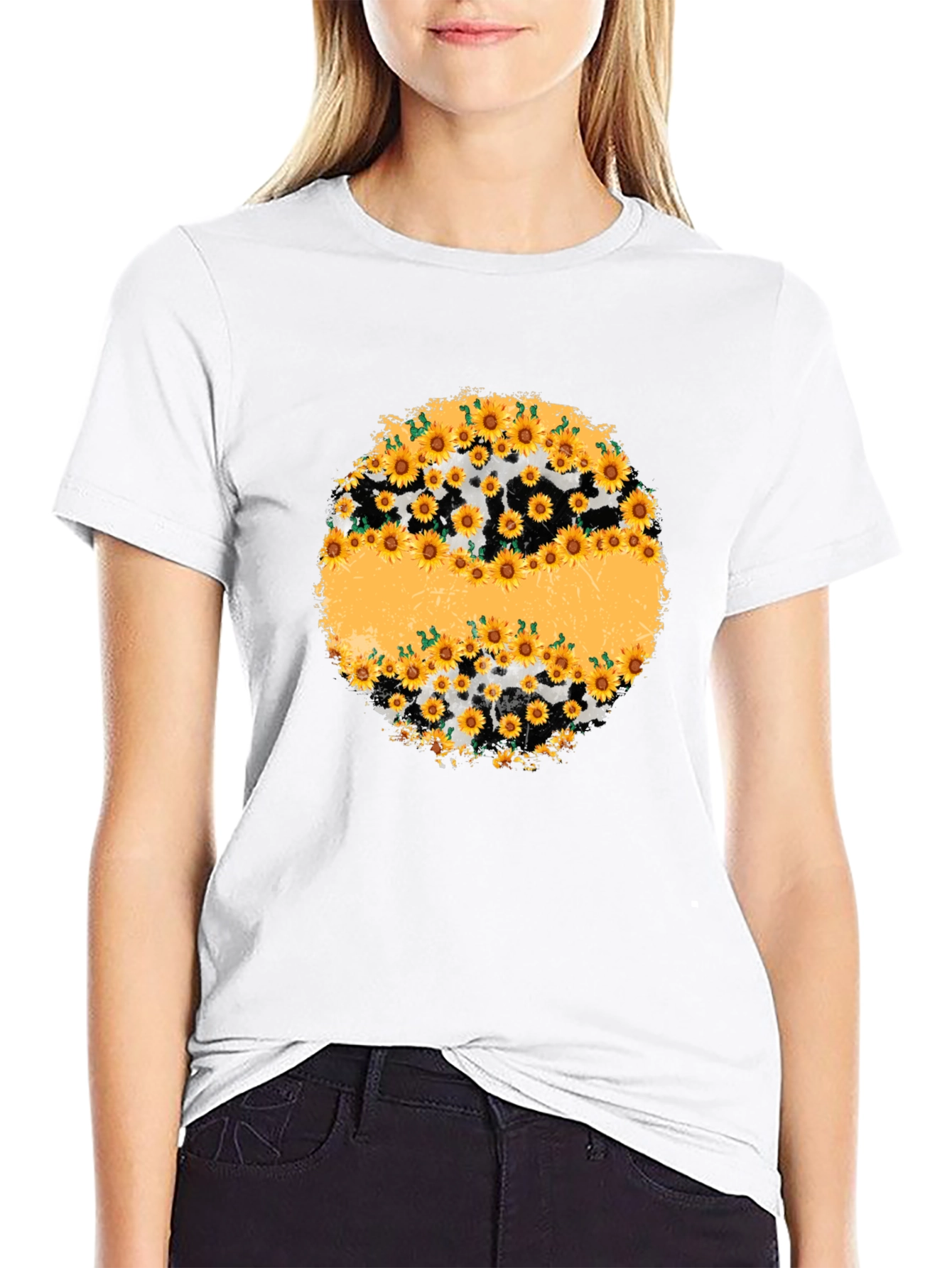 Sunflower Cow Print Graphic Tee
