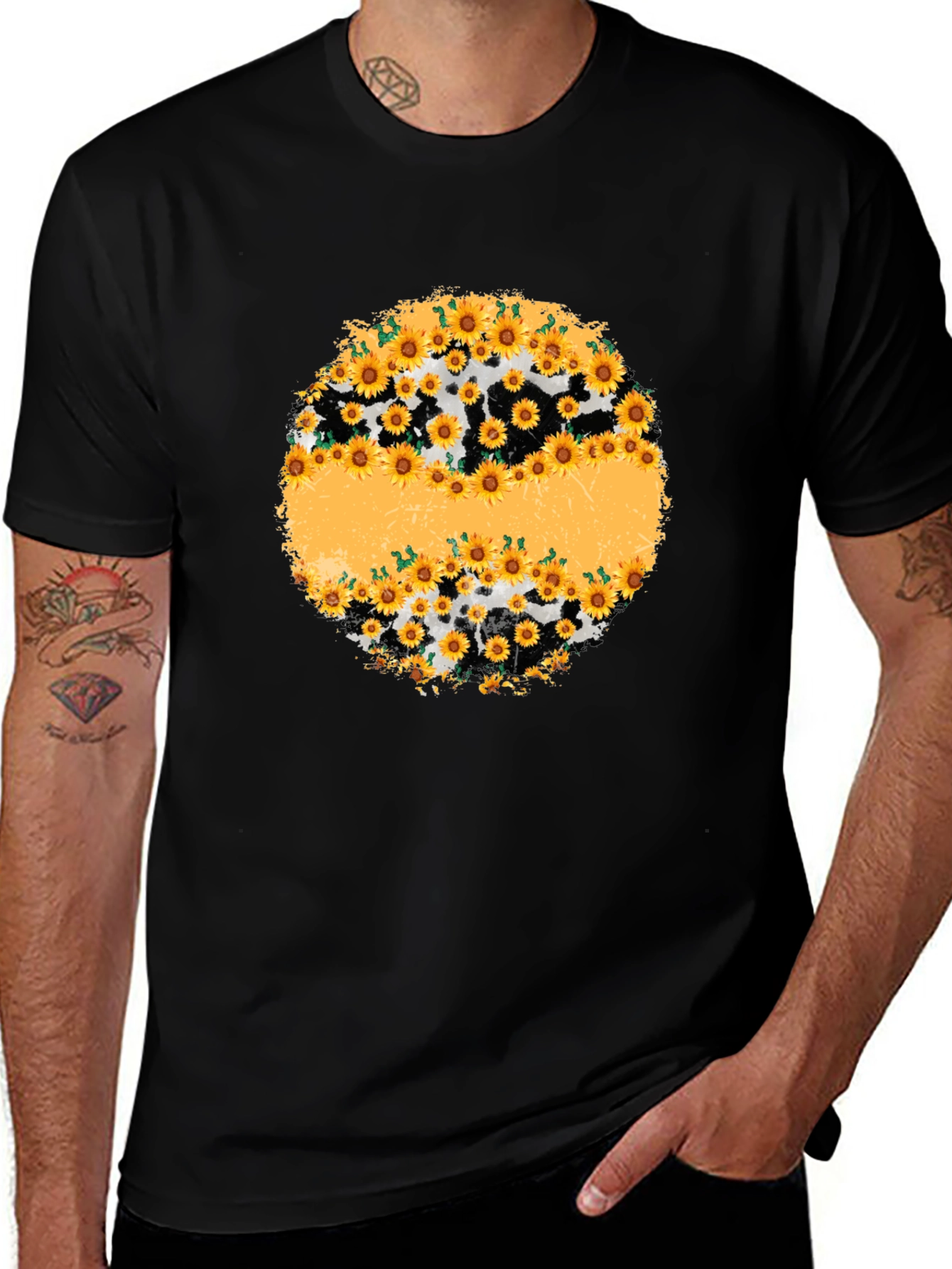 Sunflower Cow Print Graphic Tee
