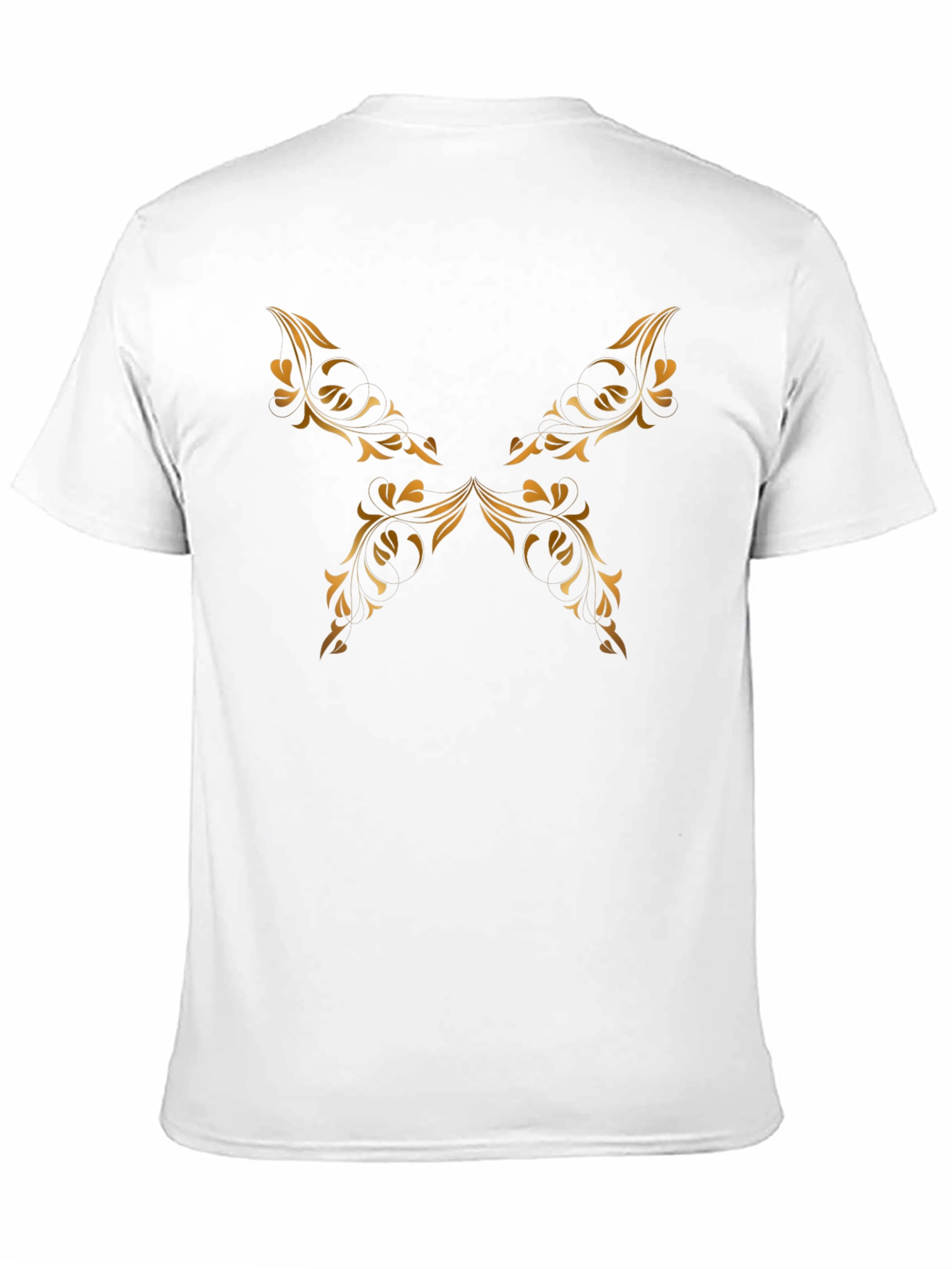 Elegant Black Tee with Golden Floral Design