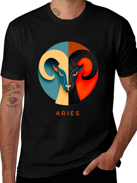 Aries Zodiac T-Shirt - Modern Graphic Design