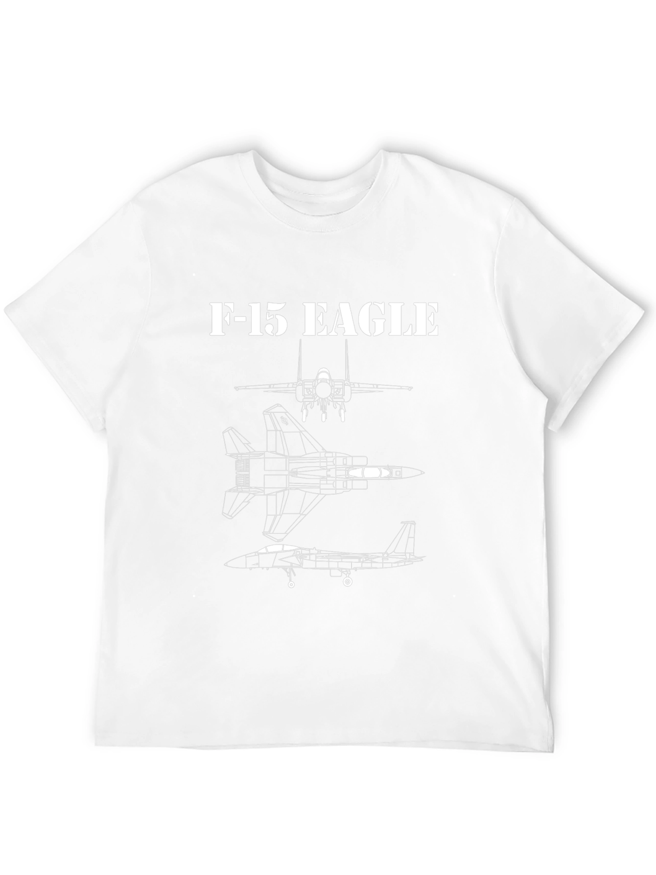 F-15 Eagle Blueprint Black T-Shirt