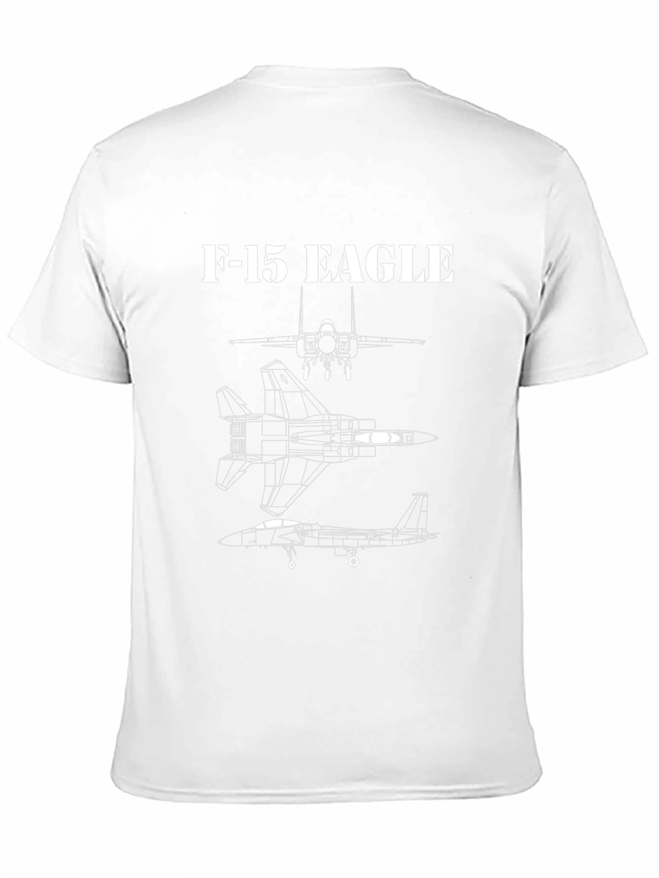 F-15 Eagle Blueprint Black T-Shirt