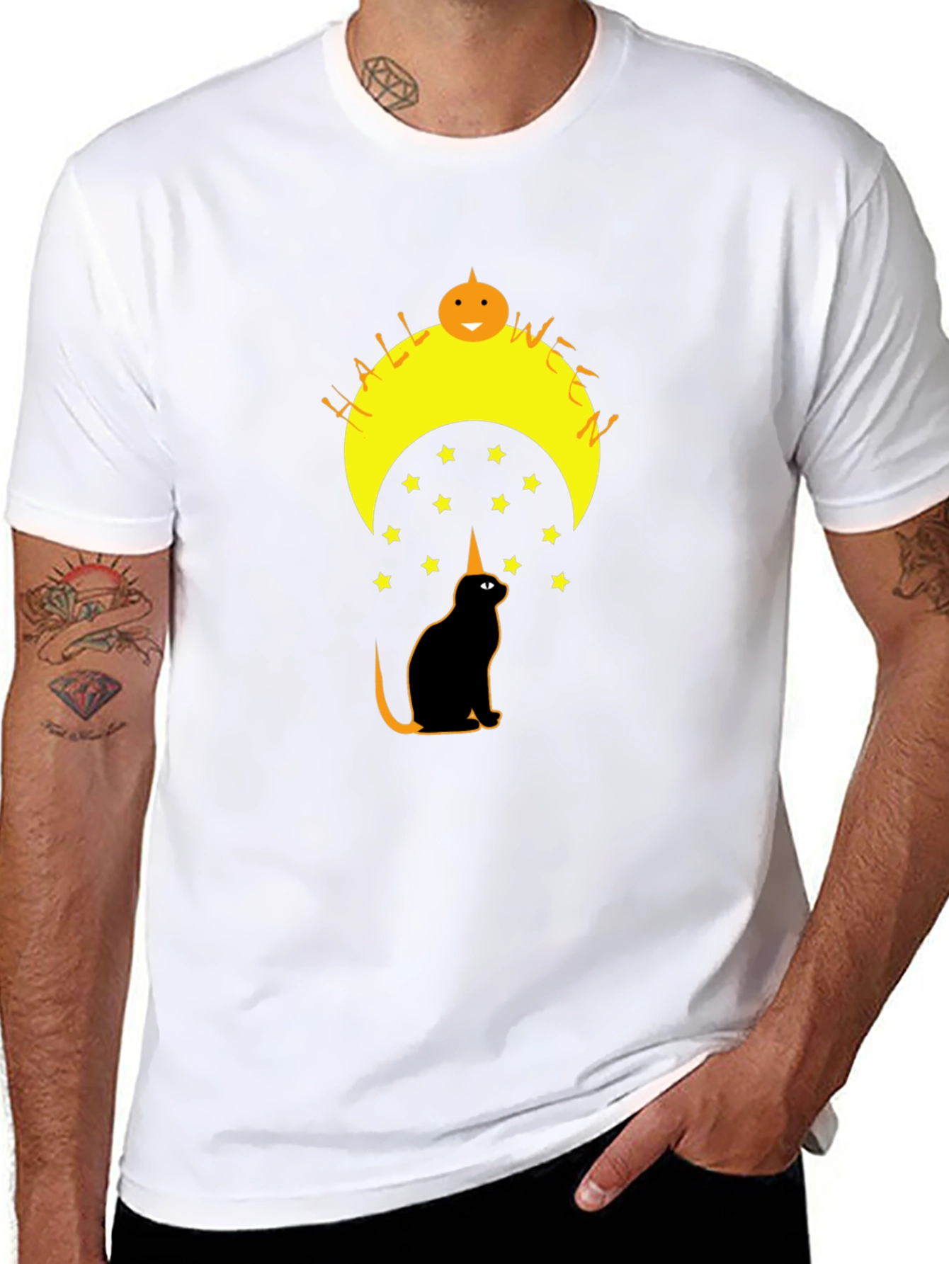 Halloween Cat T-Shirt - Spooky Design