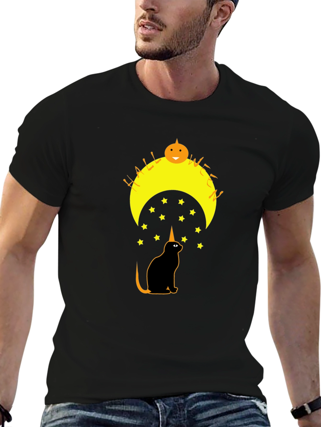 Halloween Cat T-Shirt - Spooky Design