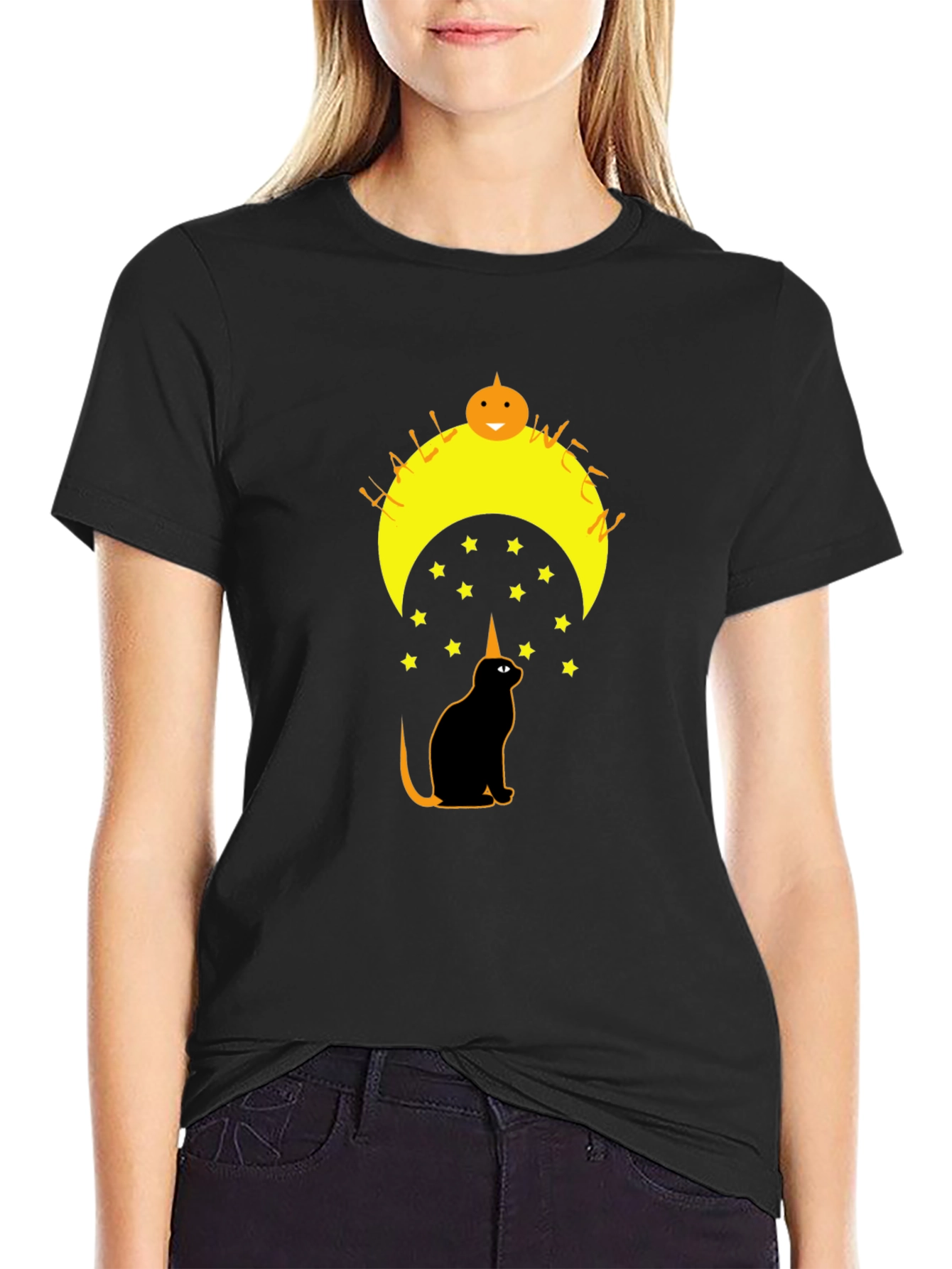 Halloween Cat T-Shirt - Spooky Design