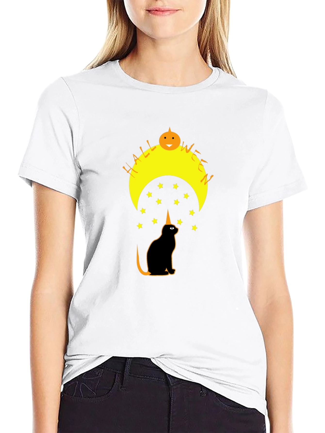 Halloween Cat T-Shirt - Spooky Design
