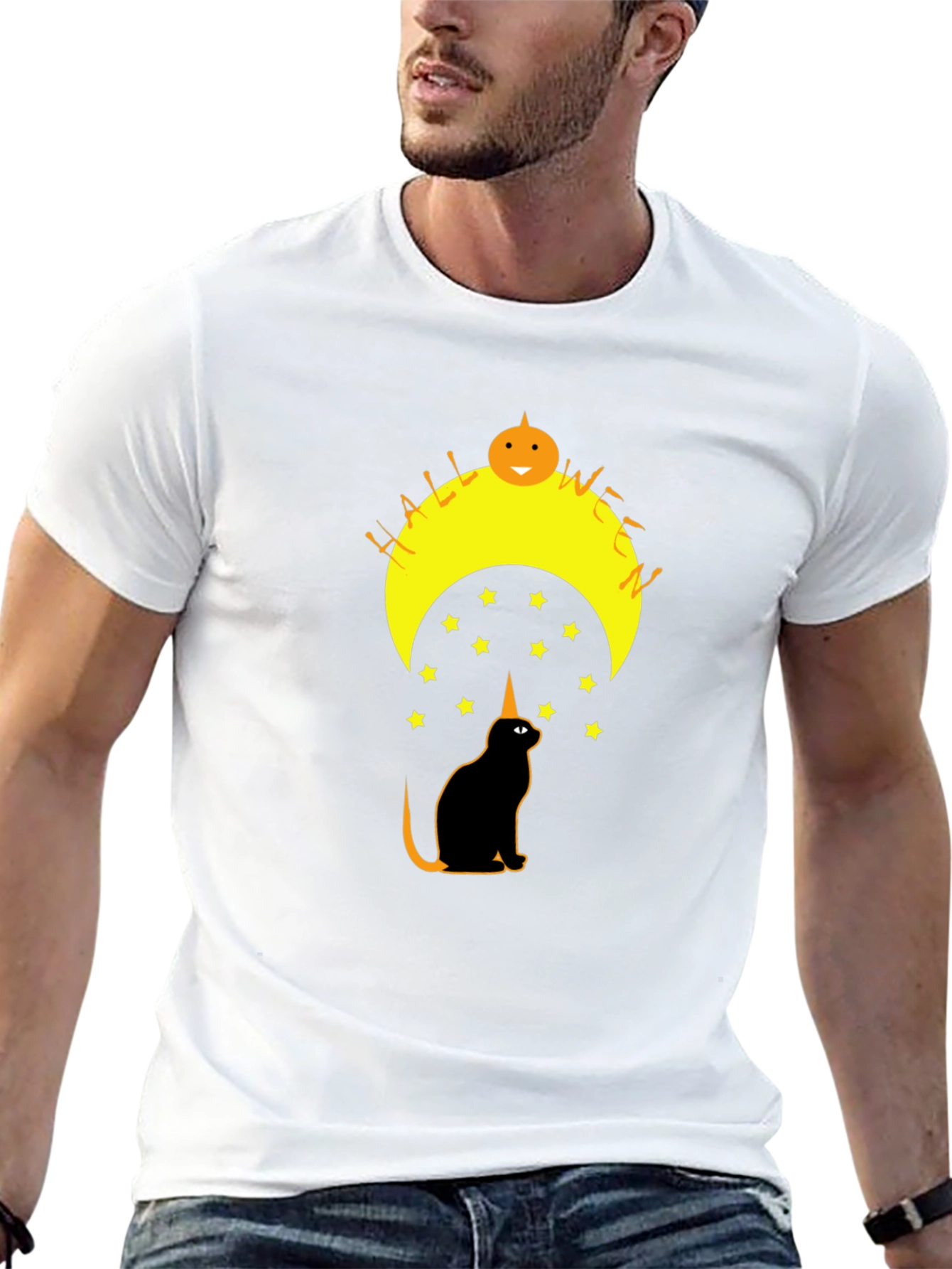 Halloween Cat T-Shirt - Spooky Design