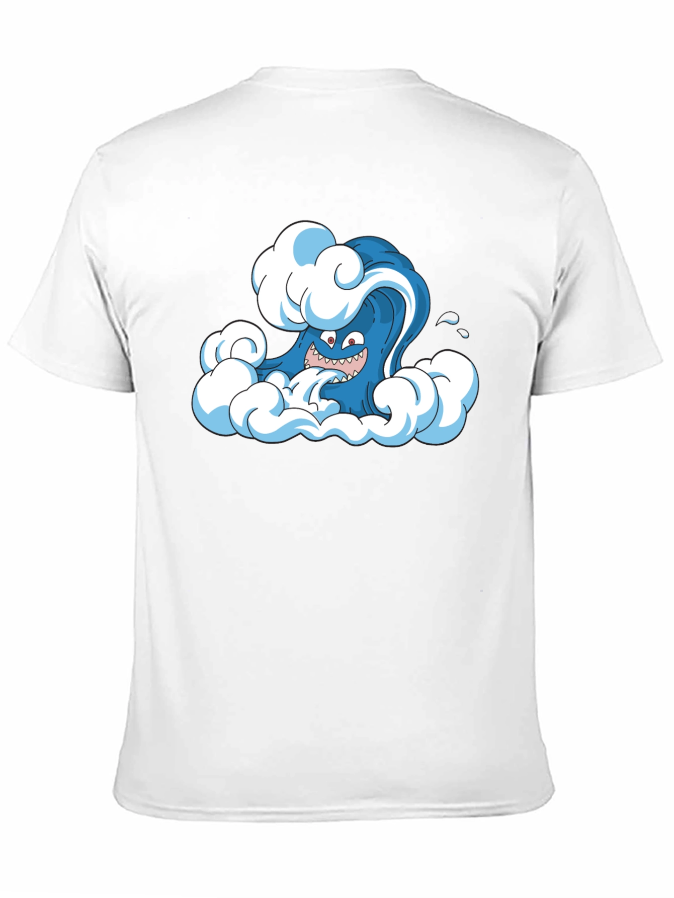 Cartoon Wave Black T-Shirt