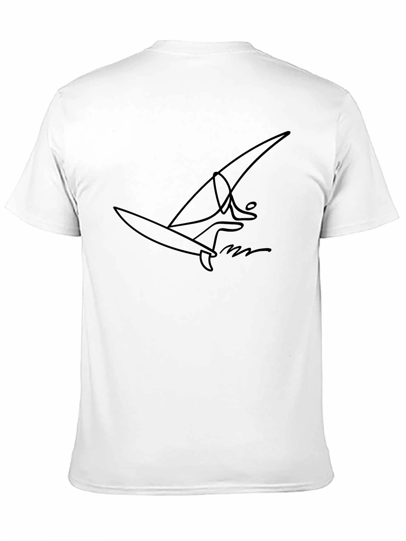 Minimalist Surfer Graphic Black T-Shirt